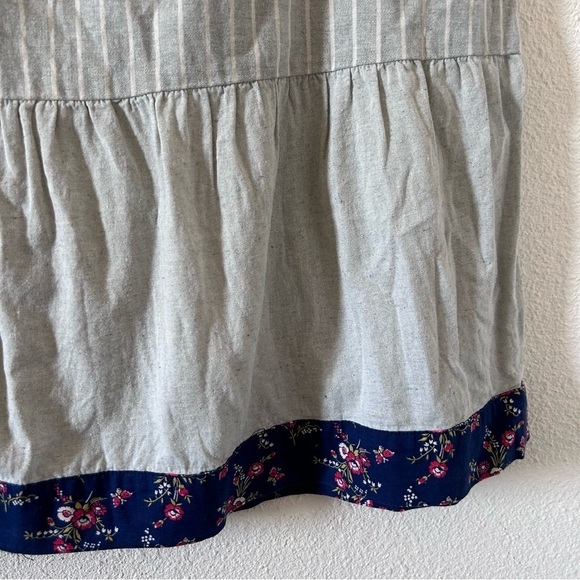 Madewell x The New Denim Project Patchwork Stripe Midi Skirt Sz 6 Beige Blue - Picture 8 of 16